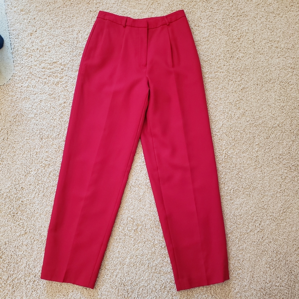 Talbots Red Trousers 100% Wool Size 6 NWT